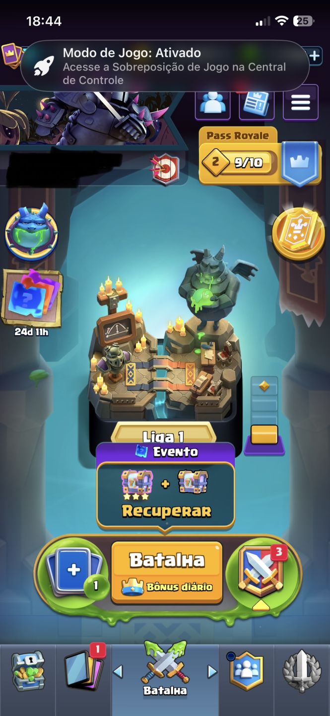 CONTA CLASH ROYALE ARENA 35, 25 EVOS, EMOTES RAROS