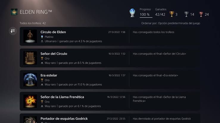 Elden Ring - Troféus 100% Platina / 1000G