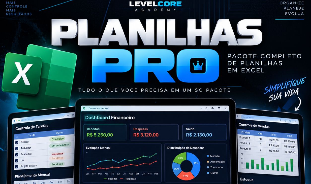 Planilhas PRO | 20+ Planilhas de Finanças, Organização, Vendas e Produtividade