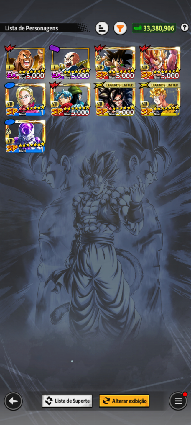 CONTA DE DRAGON BALL LEGENDS COM NOVOS PERSONAGENS DO 8 ANIVERSÁRIO