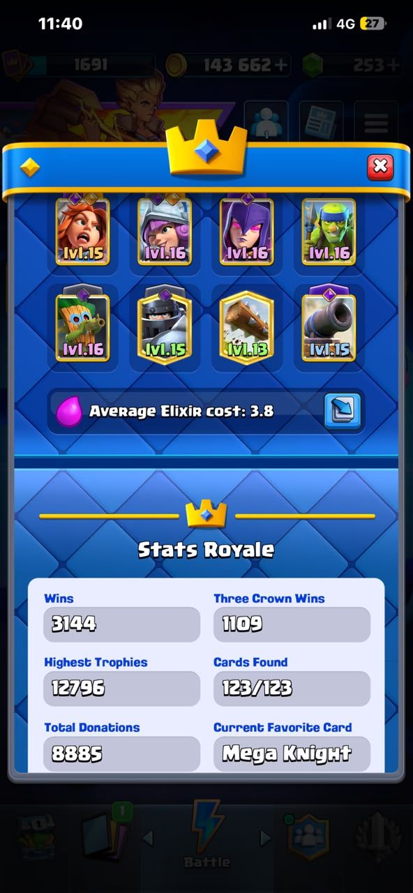 CONTA CLASH ROYALE FULL 12K+ TROFEUS!