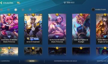 Conta Wild Rift (ano 2022) com mais de de 200 skins