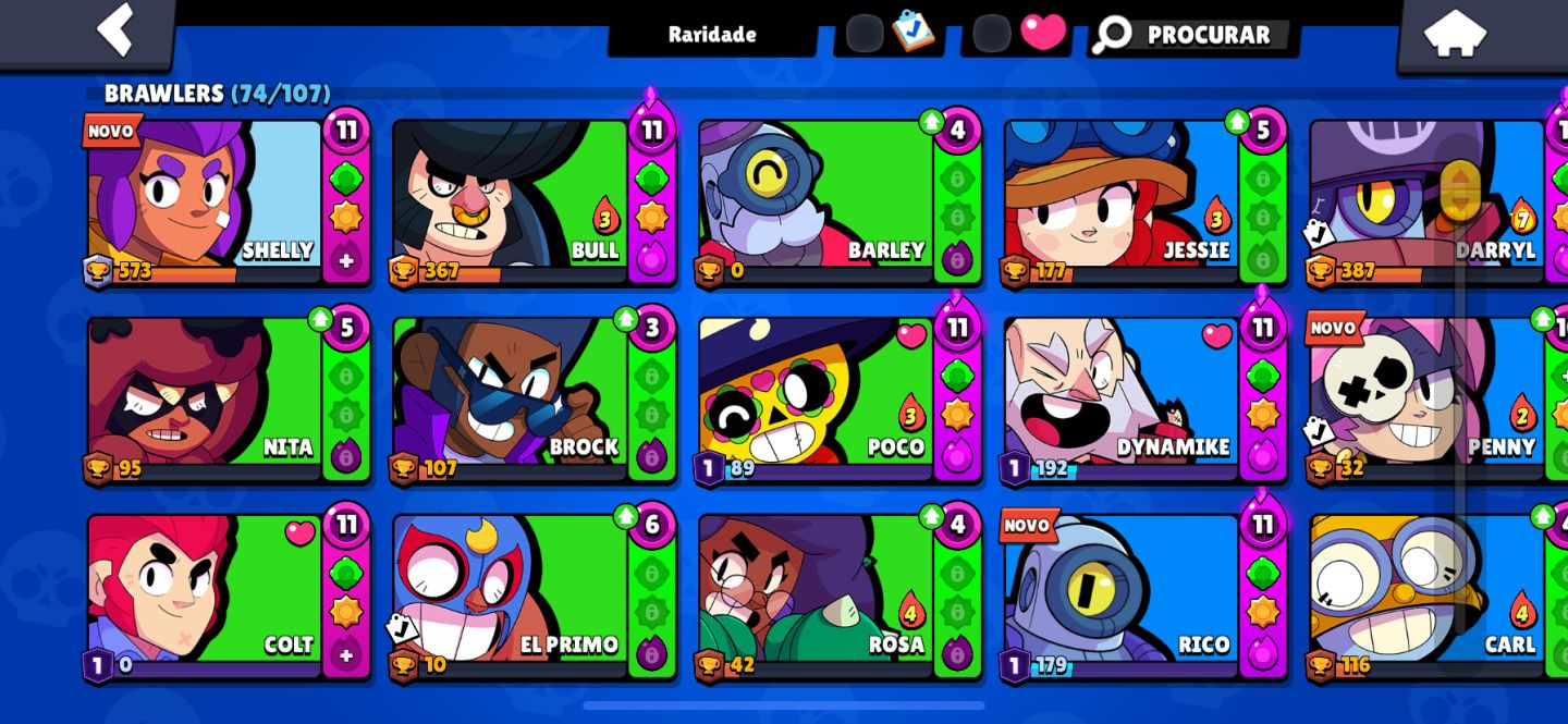Brawl Stars | 16.7K Troféus + 74 Brawlers