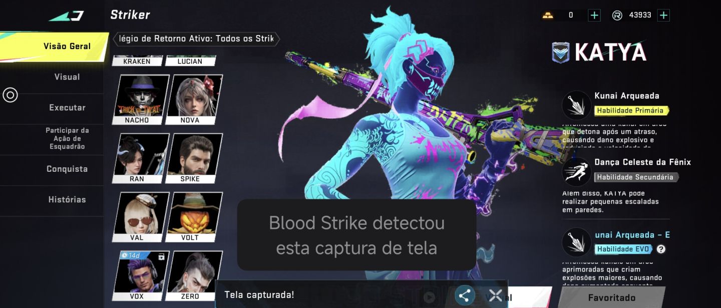 Conta de blood straik iskins míticas e ultras e muito maís