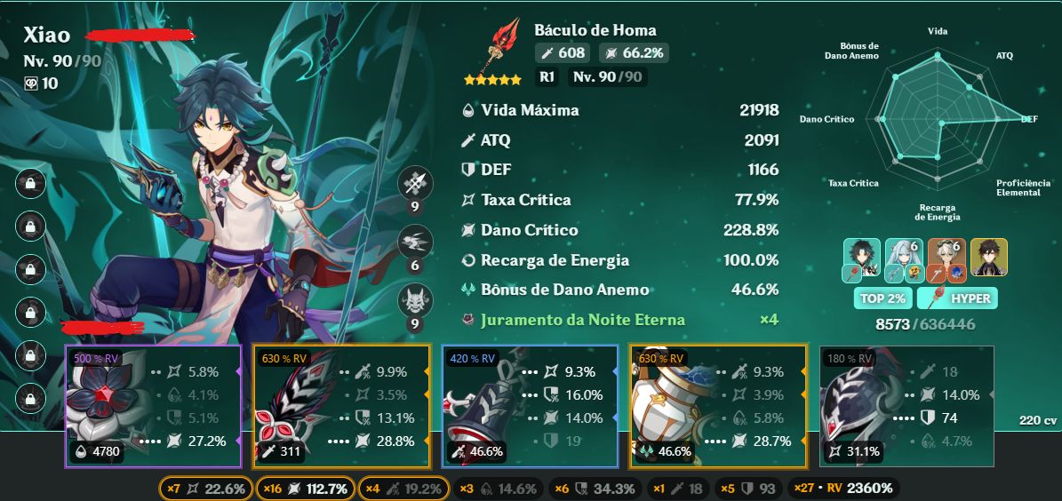 Conta Genshin Impact NA/AR60/28 T5/16 armas/Pity Garantido e Builds Insanas