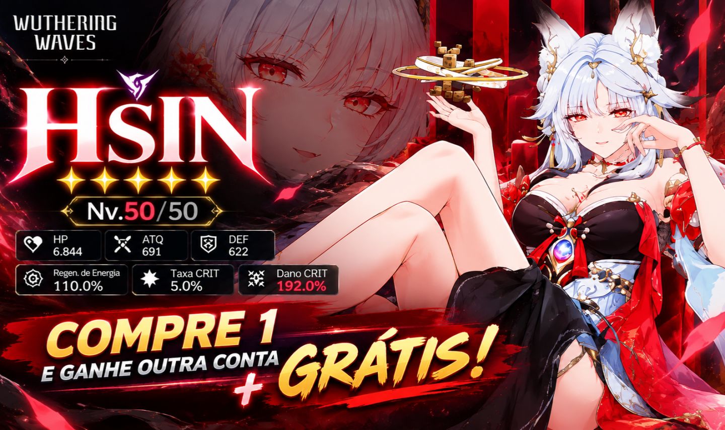 WUTHERING WAVES | HSIN 5 NV.50 | COMPRE 1 E GANHE OUTRA CONTA GRÁTIS!