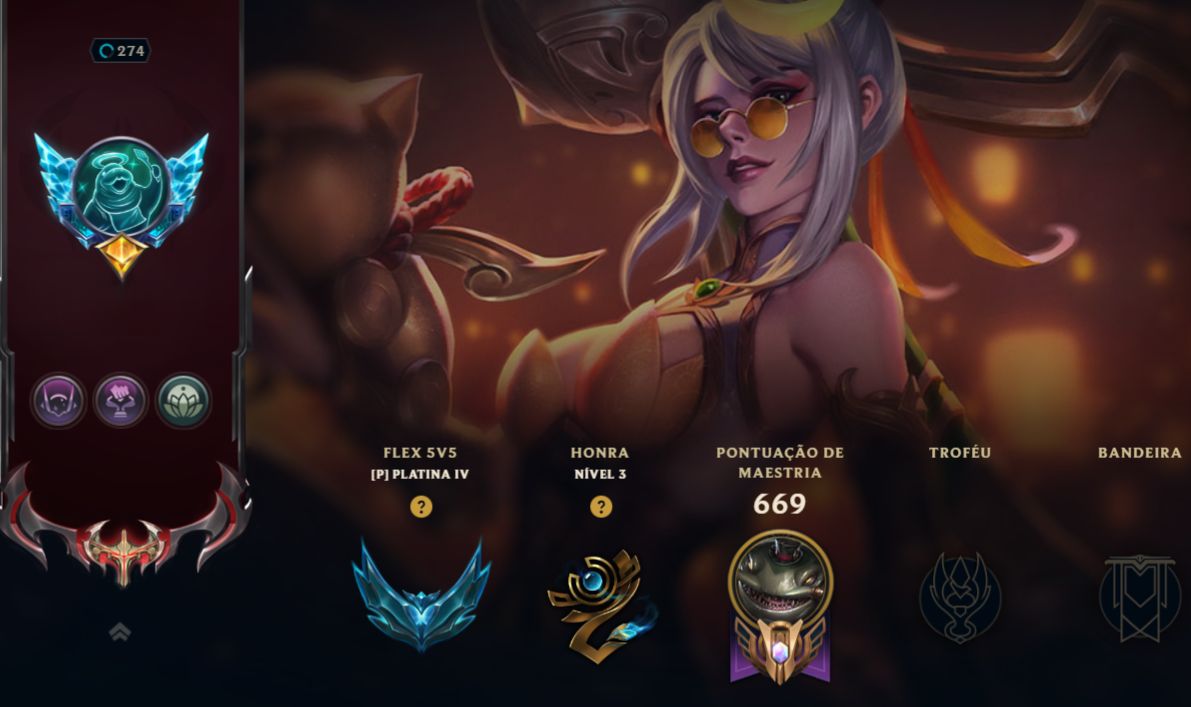CONTA LOL - PLATINA 4 FLEX - SOLO UNRANKED
