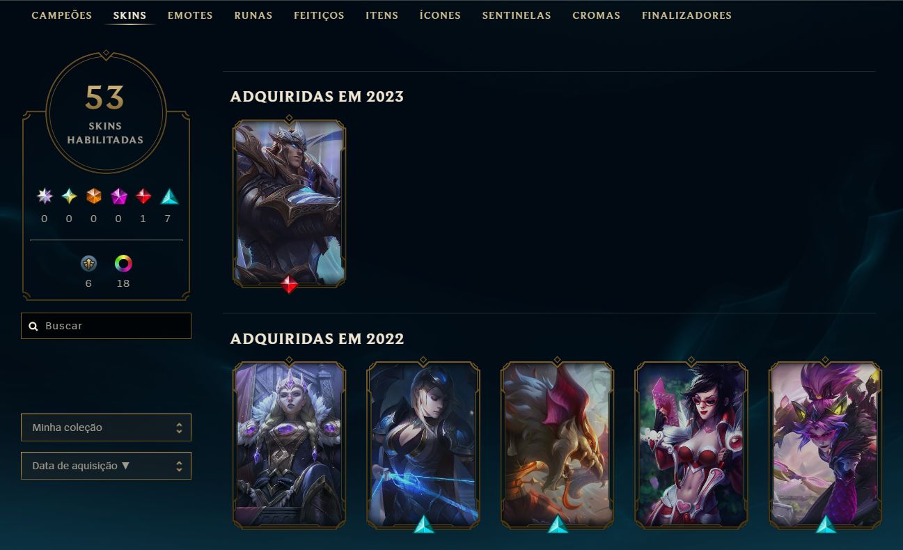 ESMERALDA 1 | MMR DIAMANTE/LOW MESTRE | 98 CAMPEÕES | 53 SKINS