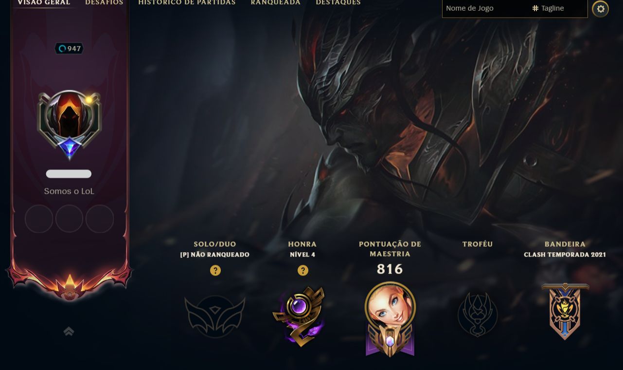 [Full Acesso] Conta unranked - lvl 947 - 296 skins