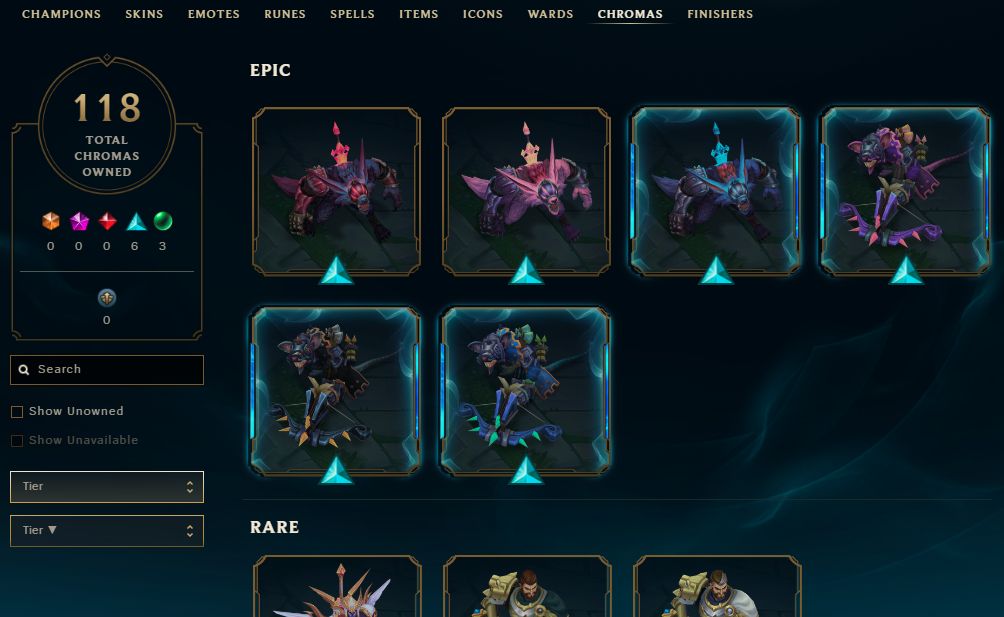 1121 SKINS, 118 CHROMAS - CONTA DE LEAGUE OF LEGENDS