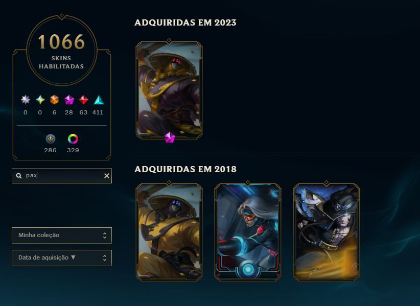 Conta Lol 2012 com BLACK ALISTAR, ALL PAX / 1066 Skins / Nivel 478 / 541 Icones