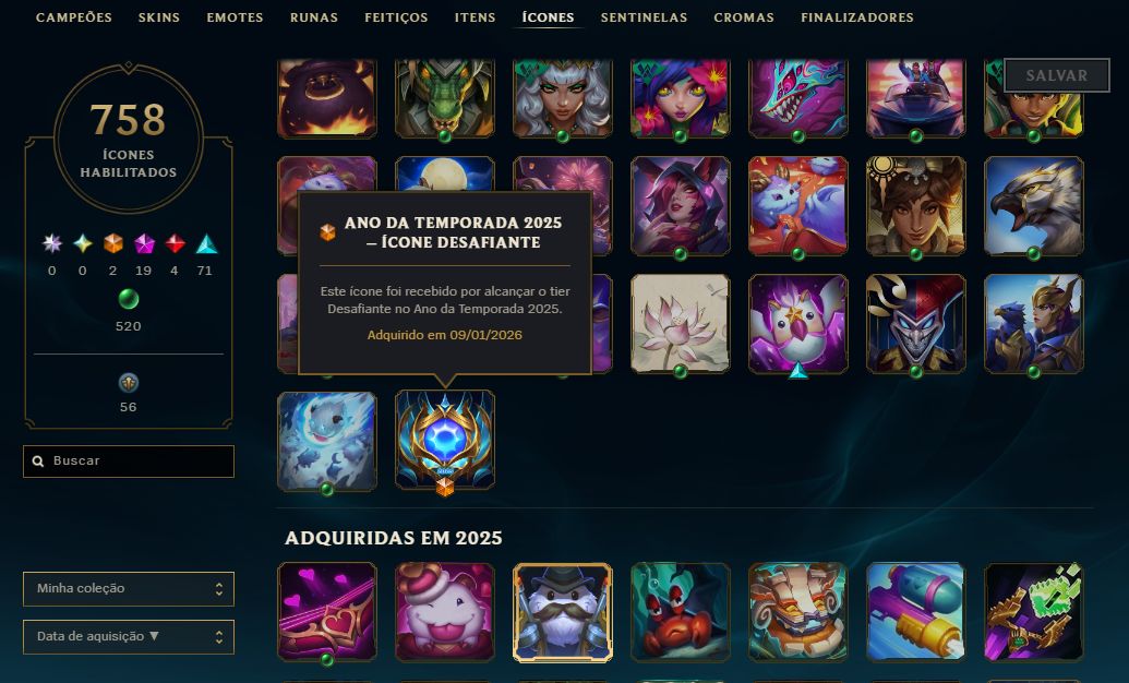 Lol Ex-desafiante 2025 | Mestre | 1653 Skins + Pax Sivir
