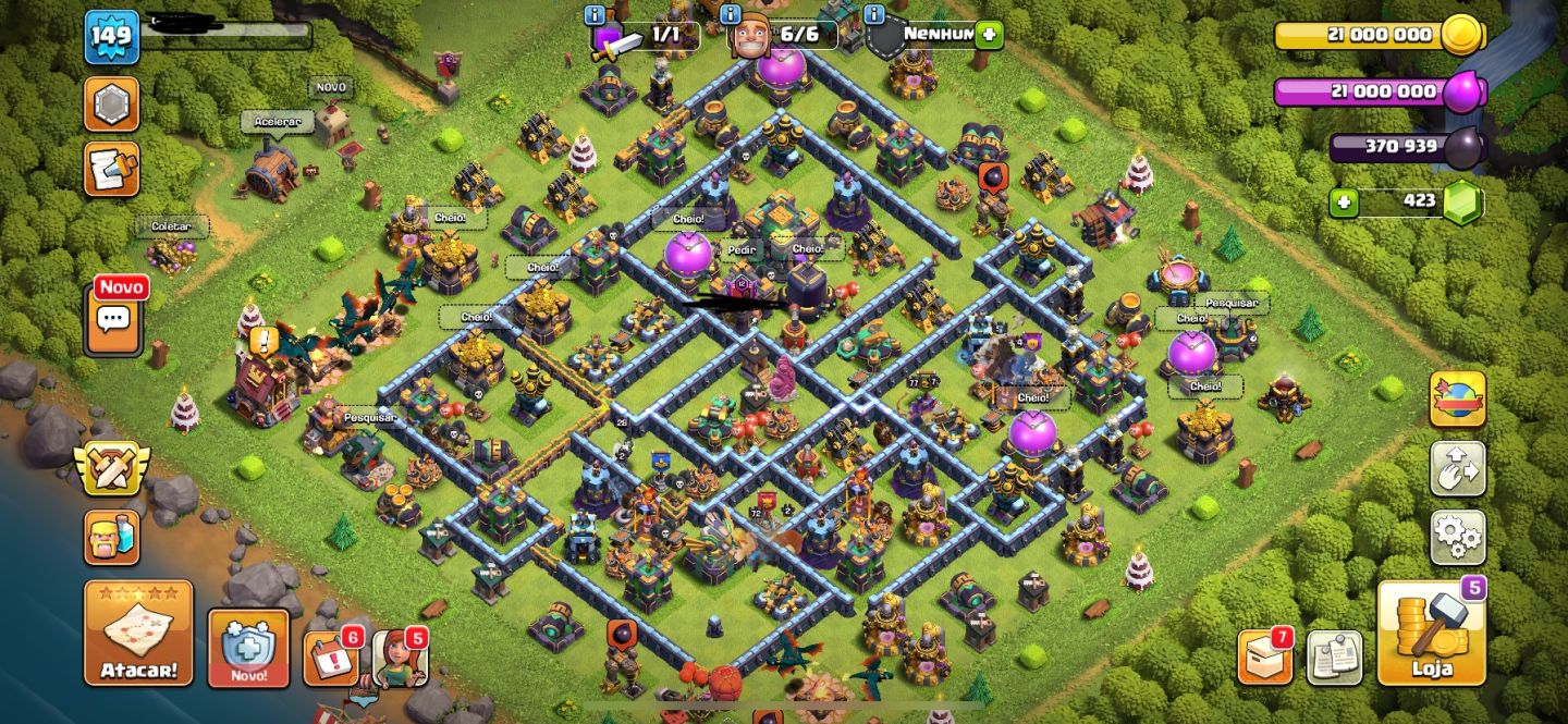 CONTA CLASH OF CLANS CV14 COM CLASH ROYALE E OUTROS