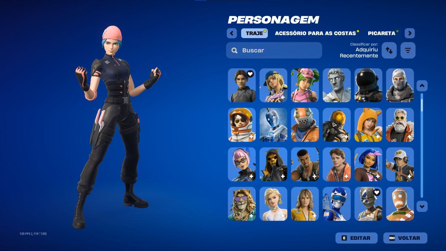 Conta com passes antigos e skins raras (Fortnite)