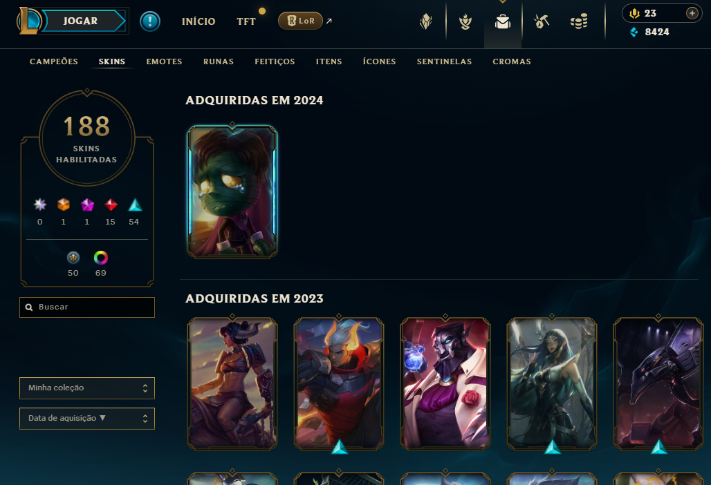 Conta LoL Desde 2013 com Diversas Variedades ! Full Acesso