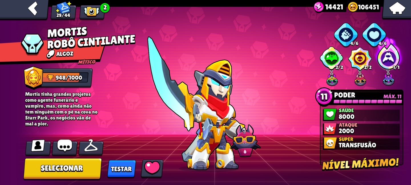 CONTA BRAWL STARS FULL 11 + SKINS RARAS E TODAS HIPERCARGAS