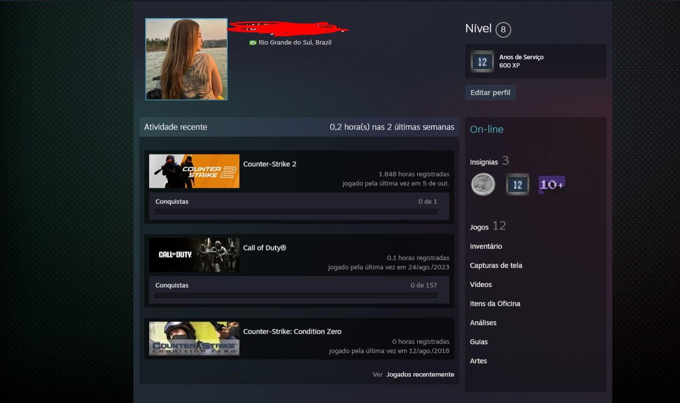 Conta cs2 prime com medalhas raras + dados