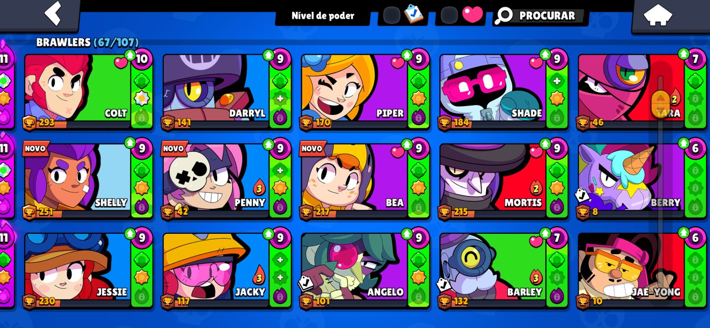 Conta de brawl stars cheia de skins FA
