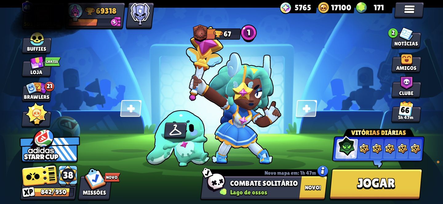 Conta de brawl com skin raras e limitadas de evento na fama solar 2