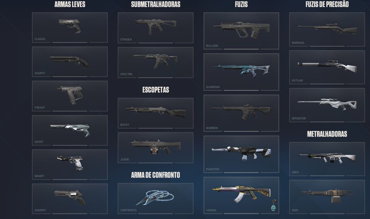 Conta de valorant com varias skins