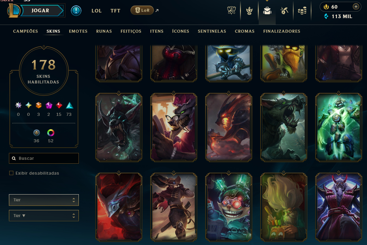 Conta LOL Diamante | 178 Skins | Todos Campeões | Desde 2016