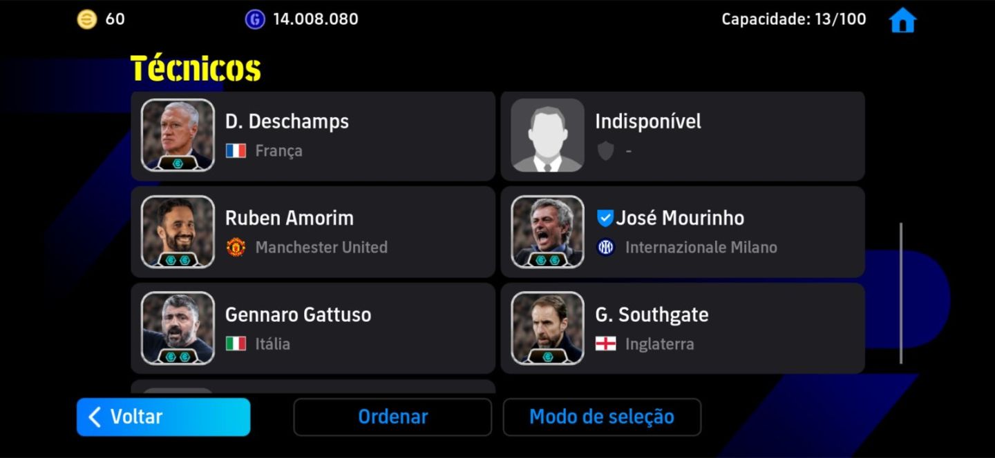 Conta de efootbal boa só Konami
