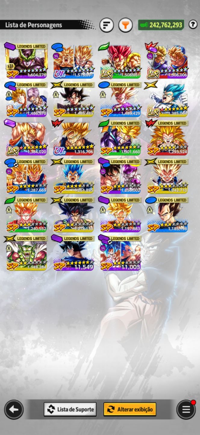 CONTA DRAGON BALL LEGENDS - MID GAME - TIME META FULL ESTRELA + 4K DE CRYSTAIS