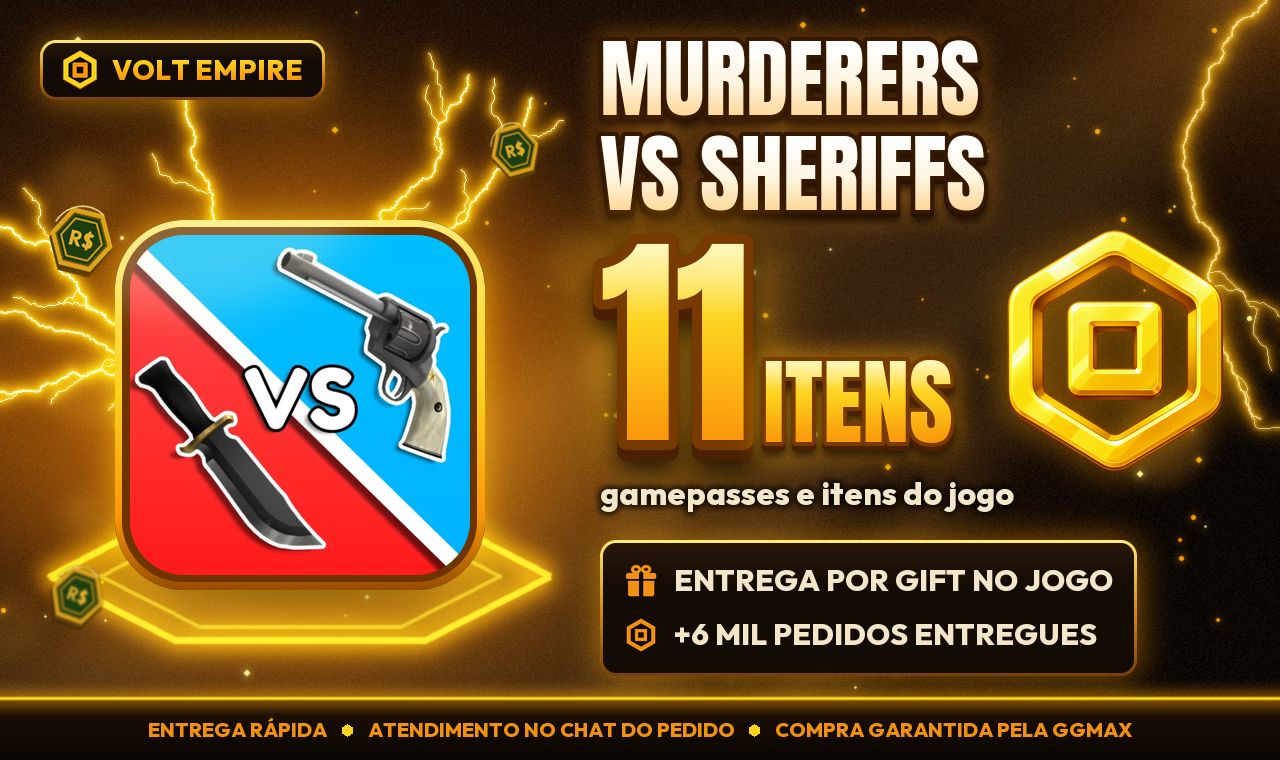 Murderers VS Sheriffs | Gamepasses e Itens por Gift | Entrega Rápida