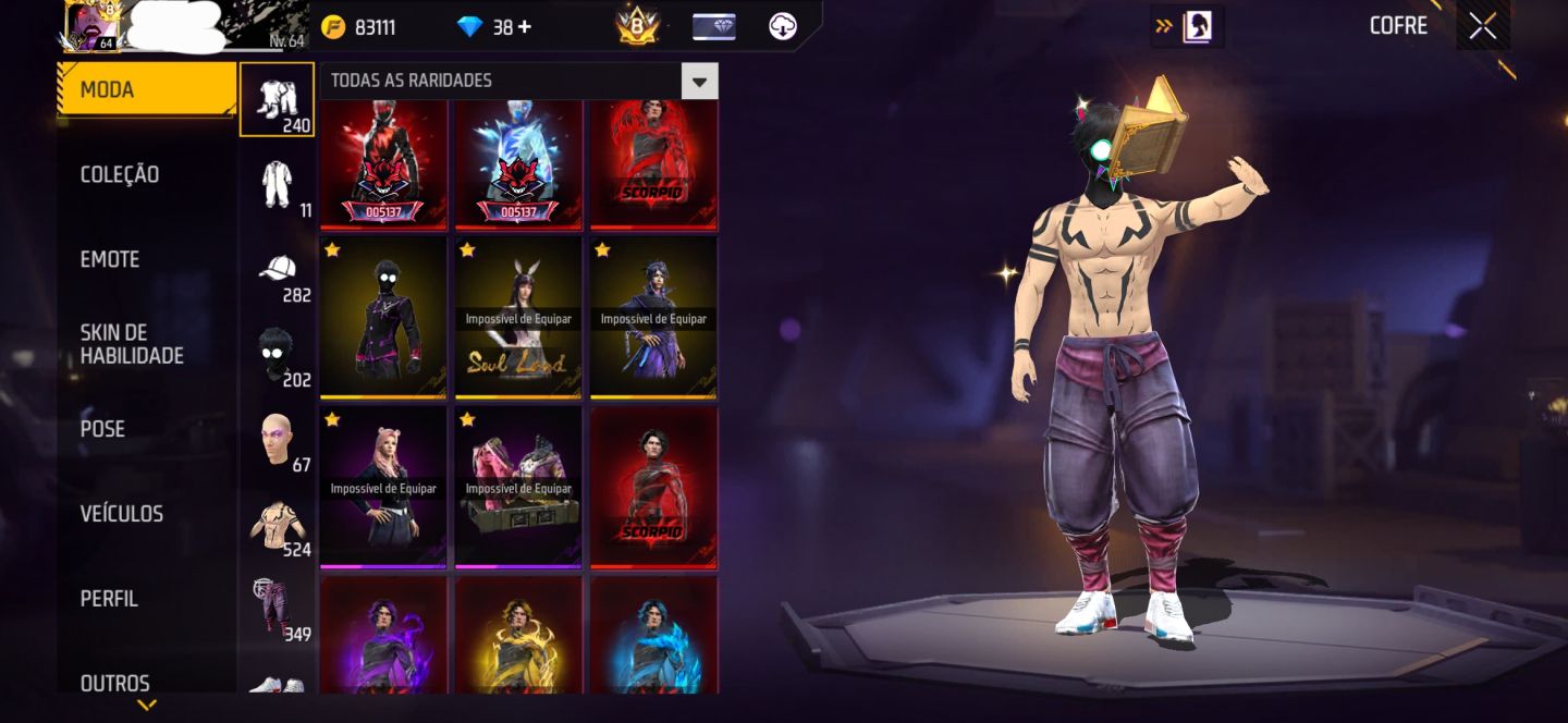 CONTA FREE FIRE 1 e 2 passes, prime 8 e muito mais!