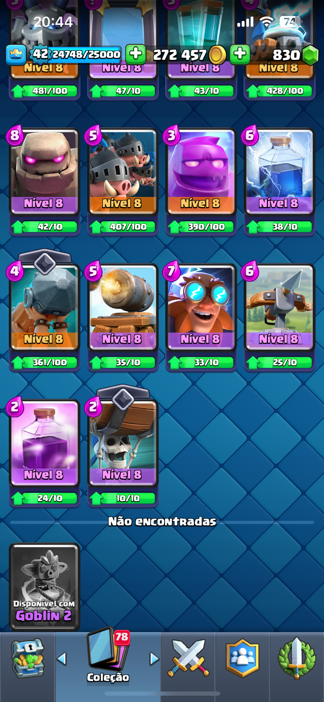 CONTA CLASH ROYALE | 7792 TROFÉUS | 278K DE GOLD | 830 GEMAS
