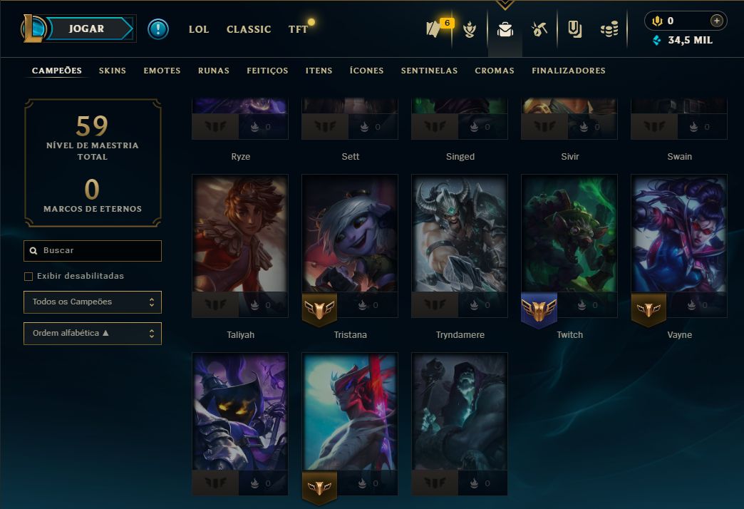 CONTA MASTER LEAGUE 400 PDL 70%WR