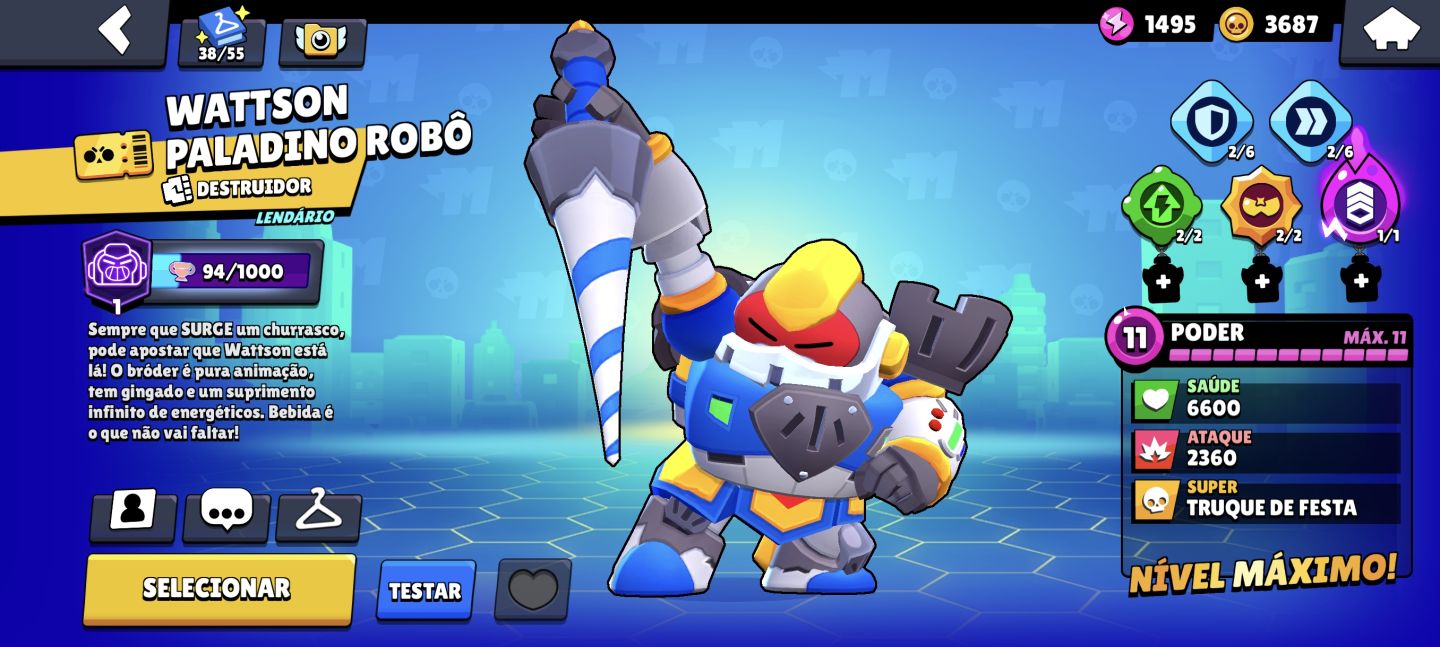 CONTA BRAWL STARS 2019 COM SHELLY BRUXA E LEON LOBISOMEM