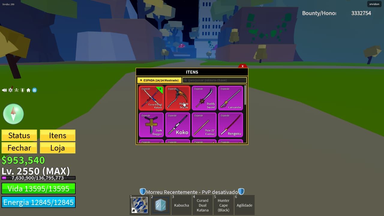 Conta de Roblox(com skins) - Blox Fruits, level max, cdk, gamepass,control e +