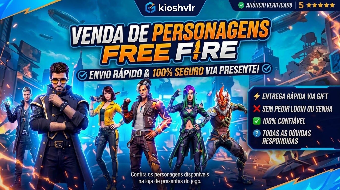 PERSONAGENS FREE FIRE VIA PRESENTE (GIFT) | ENTREGA RÁPIDA