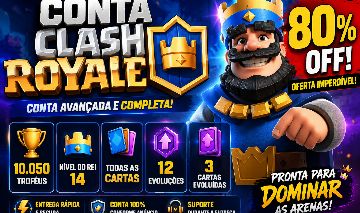 Clash Royale 10K Troféus | Rei 14 | Todas as Cartas | 12 Evoluções, 80% off