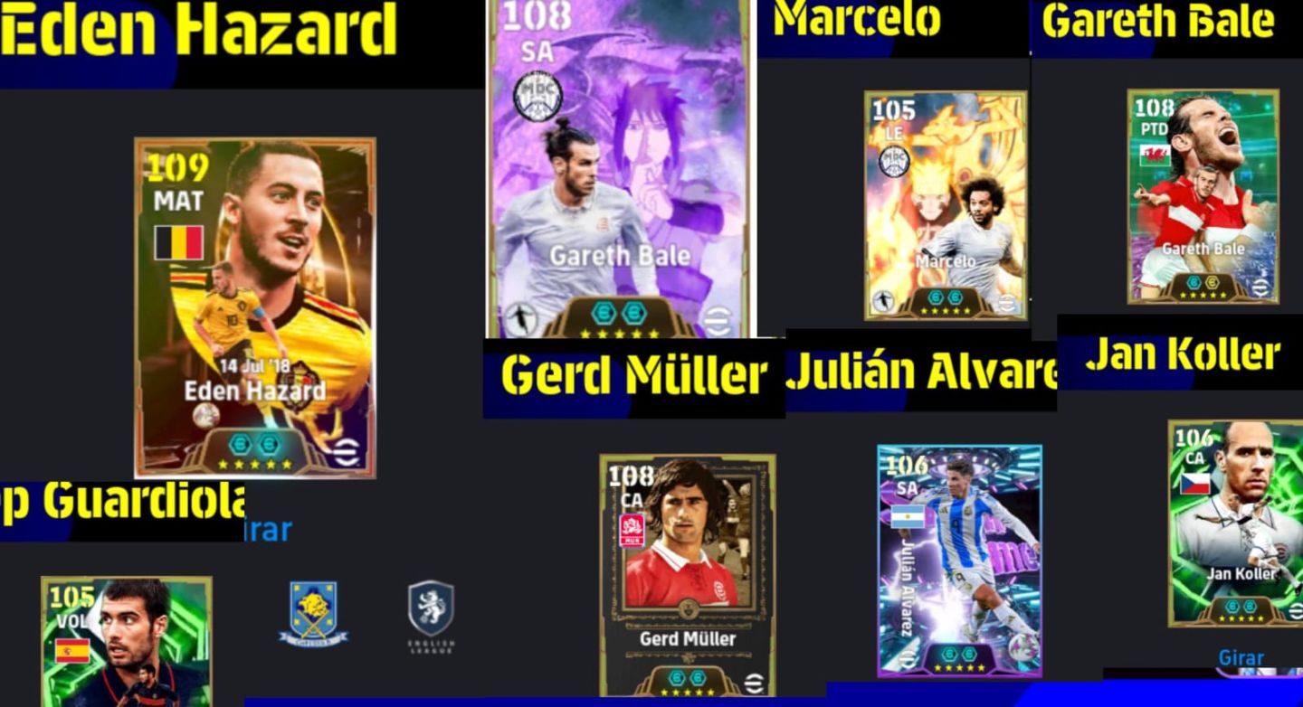 Conta Efootball APELONA/ Hazard 109, Bale 108, Gerd Muller 108 e MAIS JOGADORES