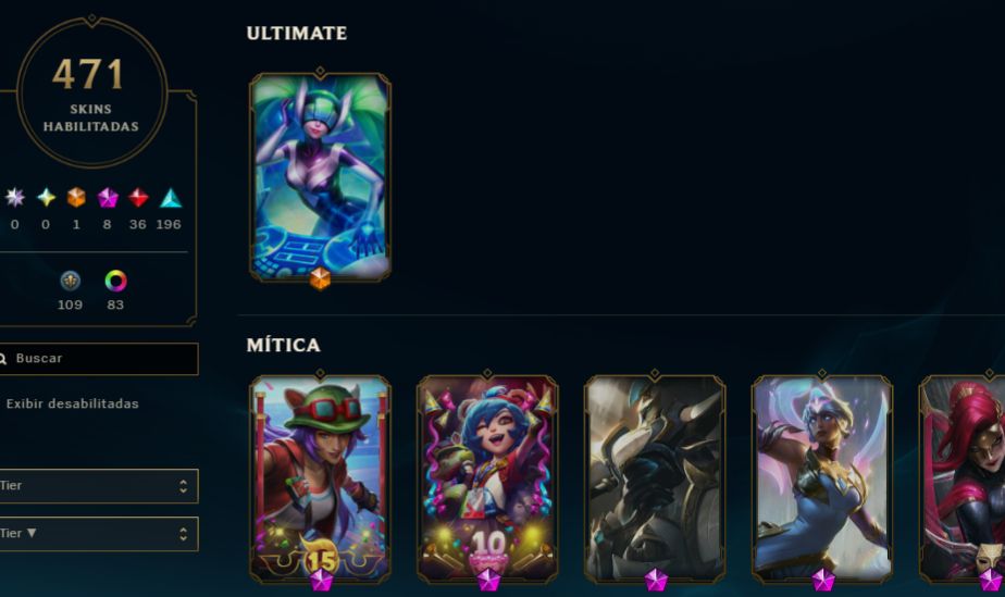 Conta lol esmeralda 2 , 471 skins com skins escolhidas na mão (negociável)