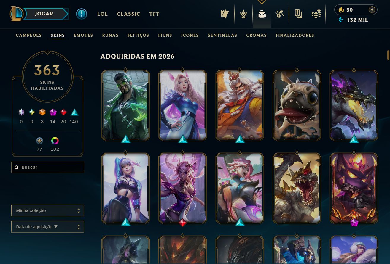 Lv 706 / 2017 / 363 SKINS / quase 2kk swain