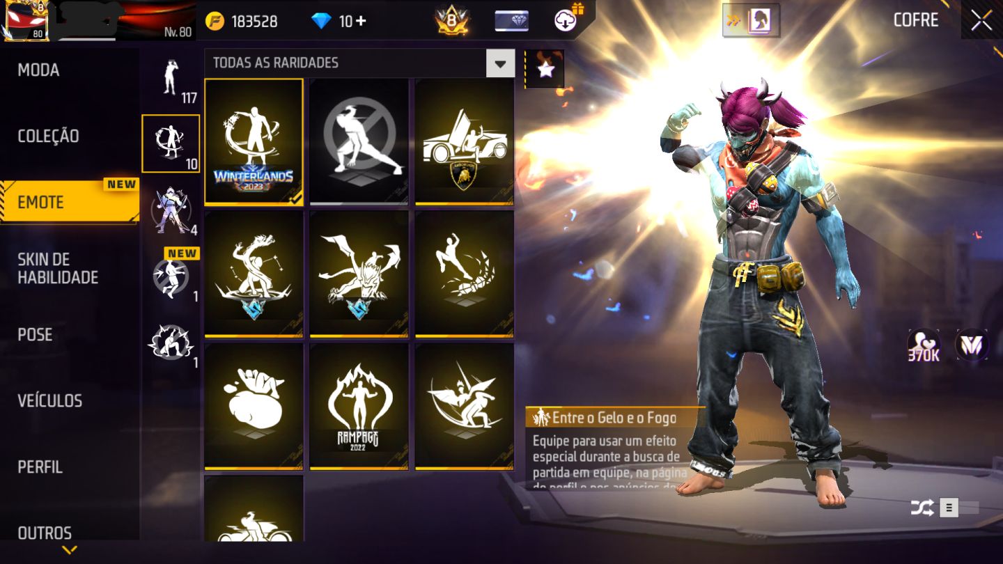 Conta de free fire prime 8, 380 k de diamantes gastos!