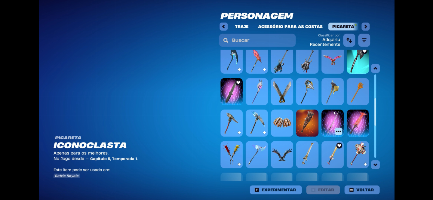 Conta de fortnite com skin tryhards passes antigos e muitas picaretas tryhards