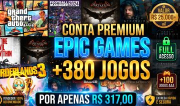 CONTA EPIC GAMES | +380 JOGOS | Valor Real +R$ 25.500 | Full Acesso