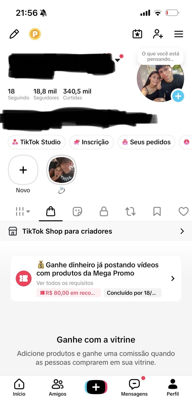Conta tiktok 18,8k de seguidores e muitas curtidas