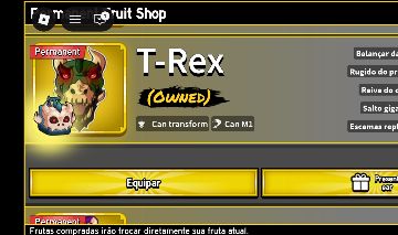 Conta blox fruit com T-rex perm/Buddha perm/Portal perm/Dark blade/Notificador