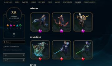 Conta league of legends - esmaralda 1 - chromas raros!