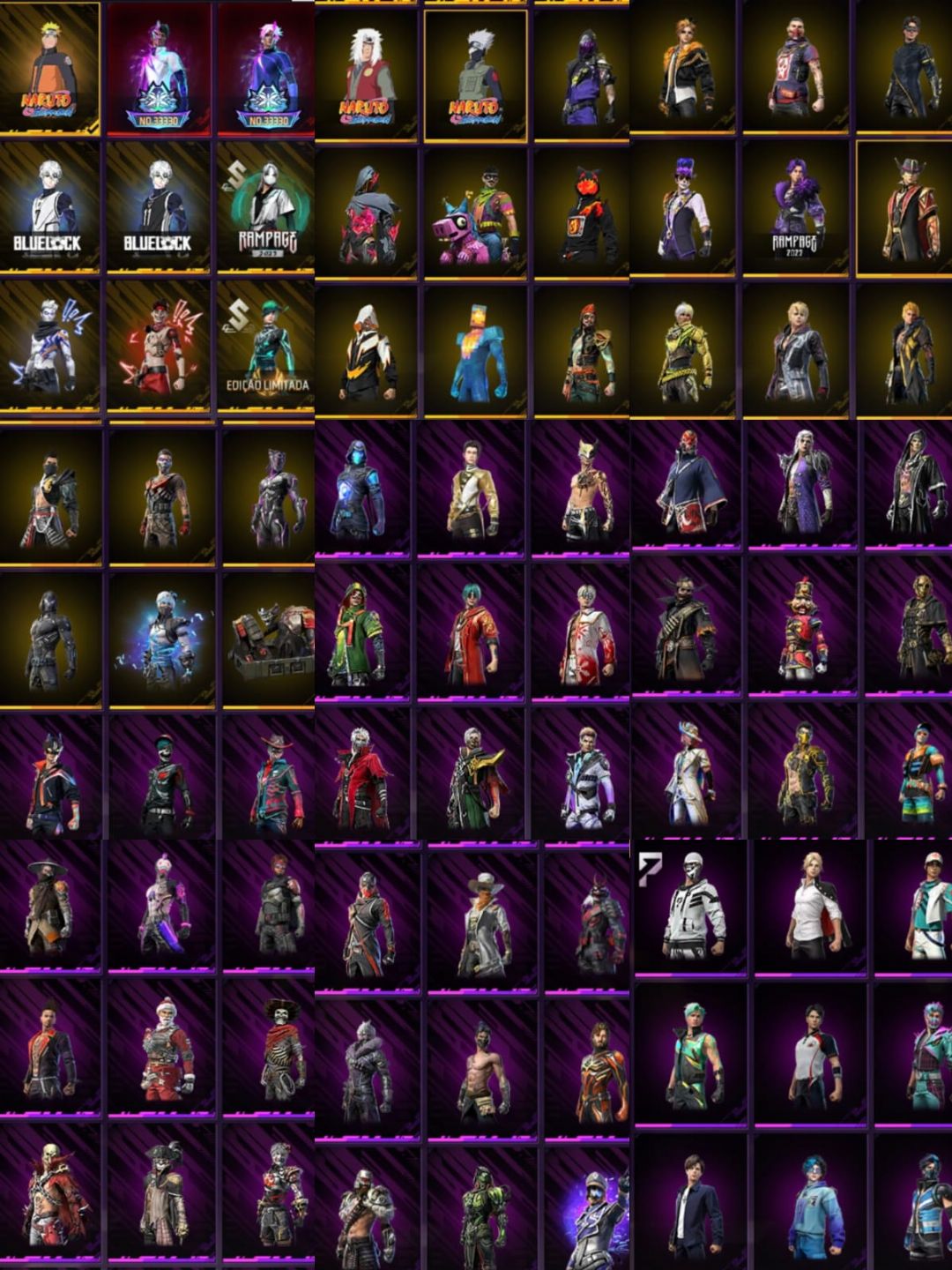 CONTA FF GEMADA LVL 68 COM CALÇA ANGELICAL AMARELA M