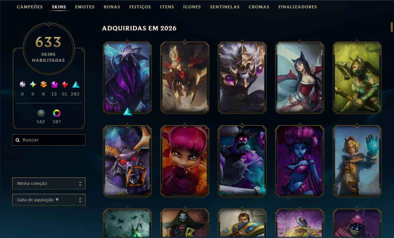 Continha de lol 2013 com varias skins icones etc