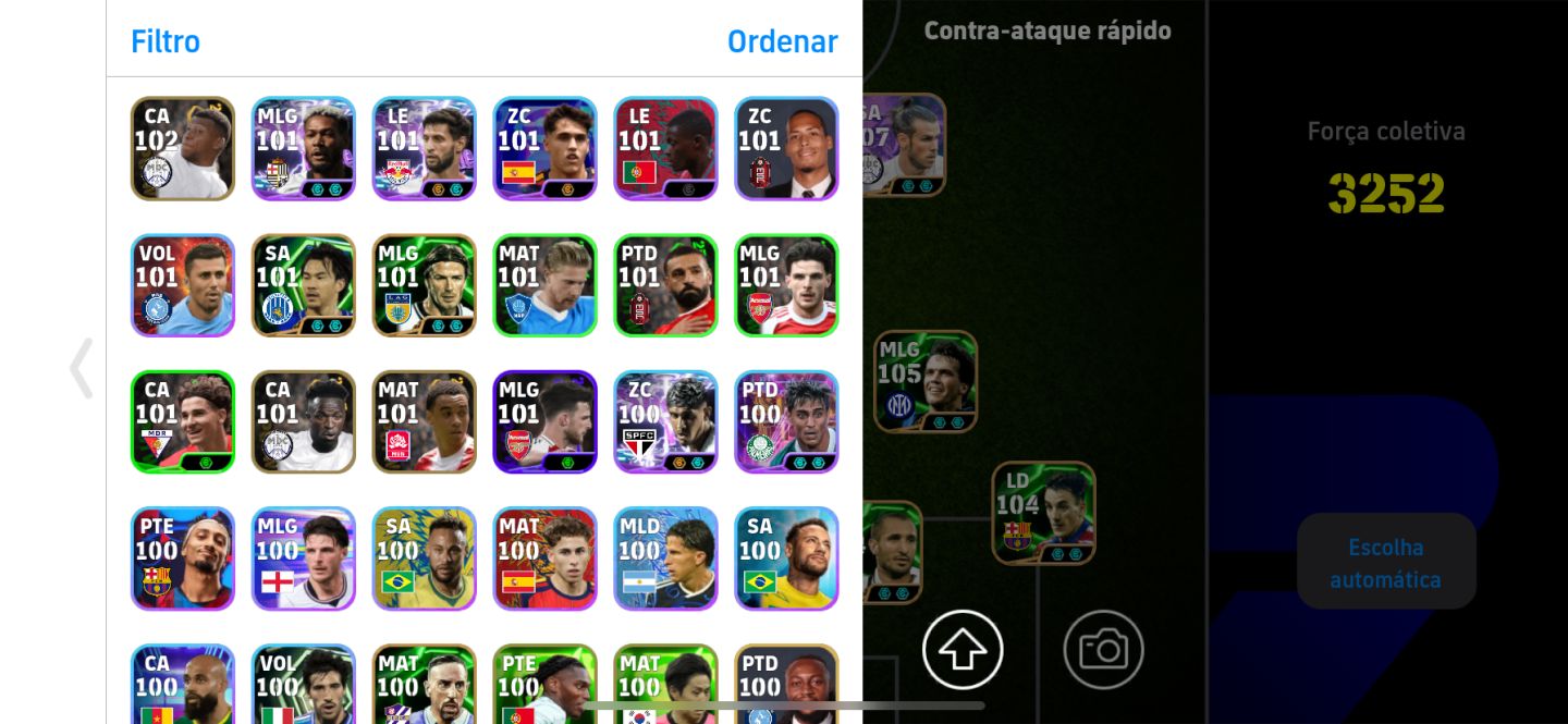 CONTA DE EFOOTBALL COM CR7 108 BALE 107 NEYMAR 106