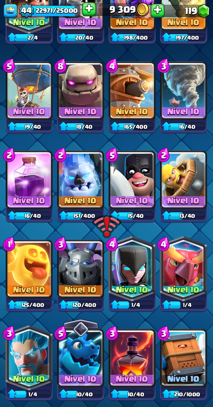 CONTA DE CLASH ROYAL FULL CARTAS, ALGUNS HERÓIS E EVOLUÇOES