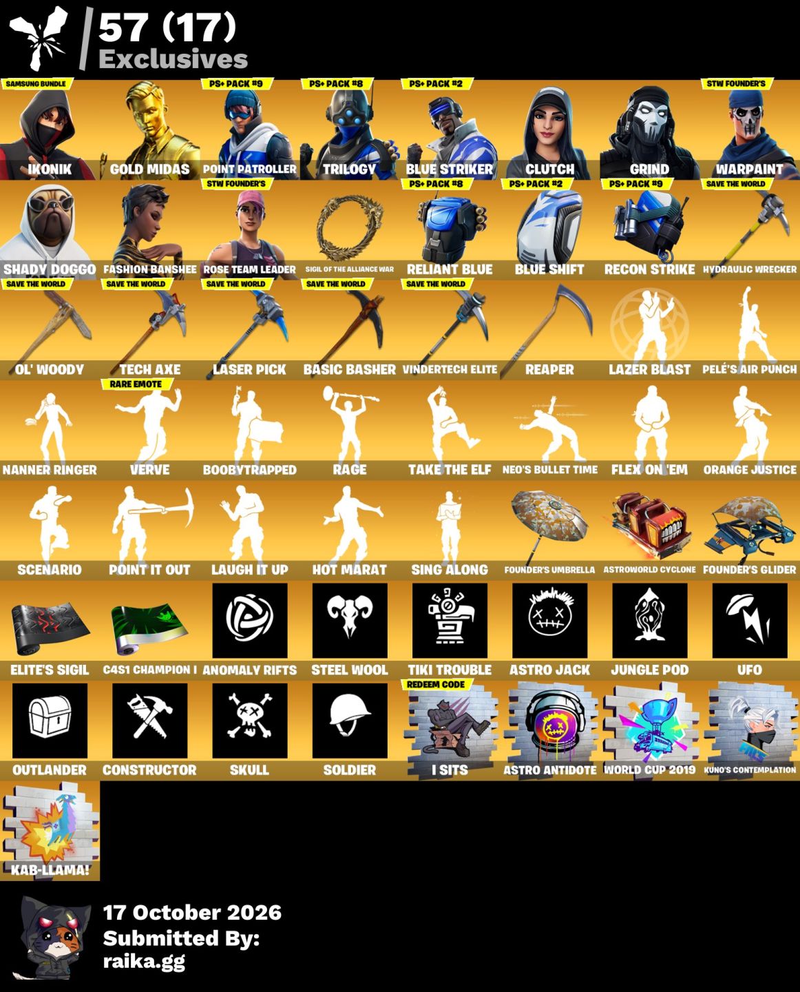 [316 SKINS] CONTA FORTNITE COM IKONIK/BALENCIAGA/MARVEL/GOLD MIDAS/ STW FUNDADOR