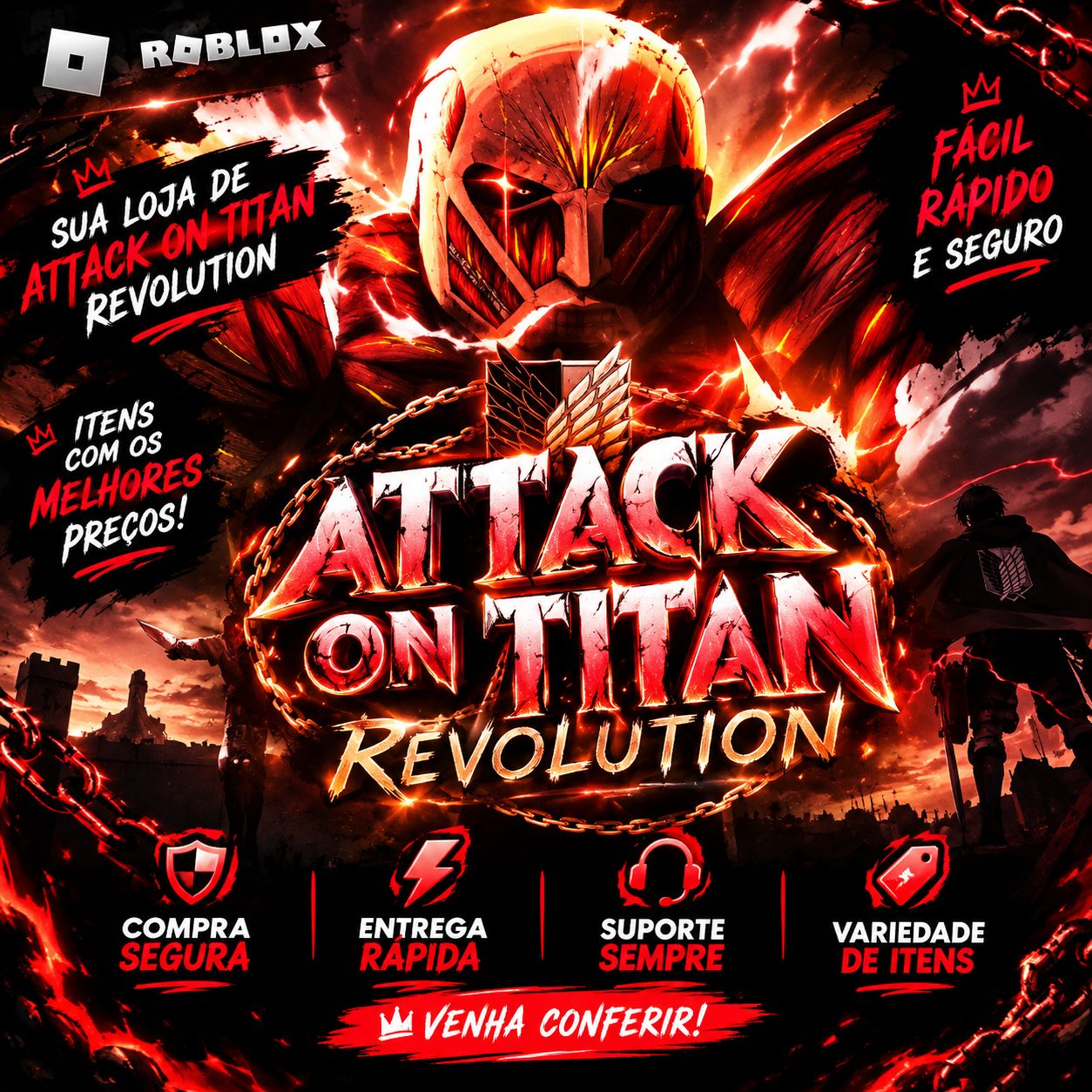 ( 40% DESCONTO! )ATTACK ON TITAN REVOLUTION | ITENS E OFERTAS ! ( AOTR )
